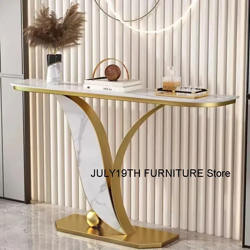 Italian Minimalist Tablet Console Entrance Living Room Furniture Modern Design Hotel Luxury Lobby Narrow Edge Table E