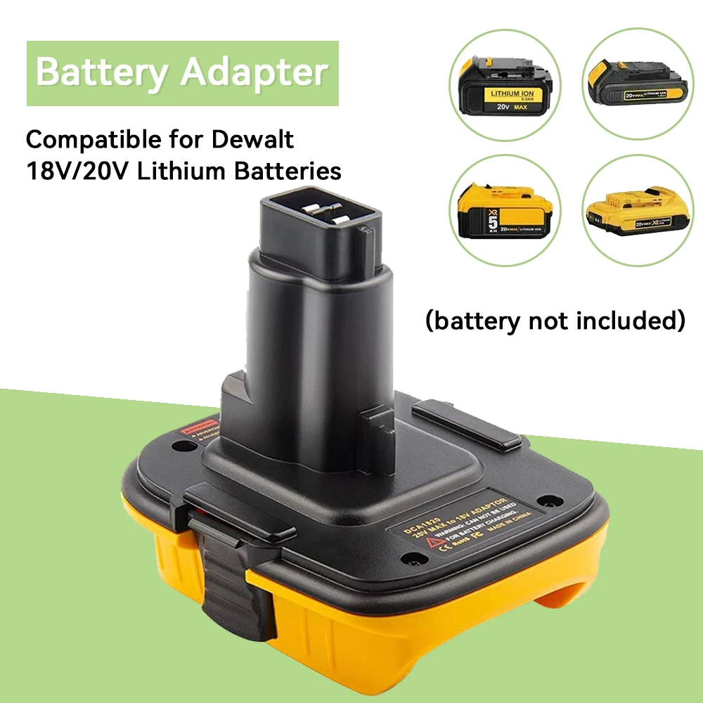 Adaptador de Bateria com Usb 20v Dca1820 para Dewalt 18v Lithium Battery Convert Tools Dc9096 De9098 De9096