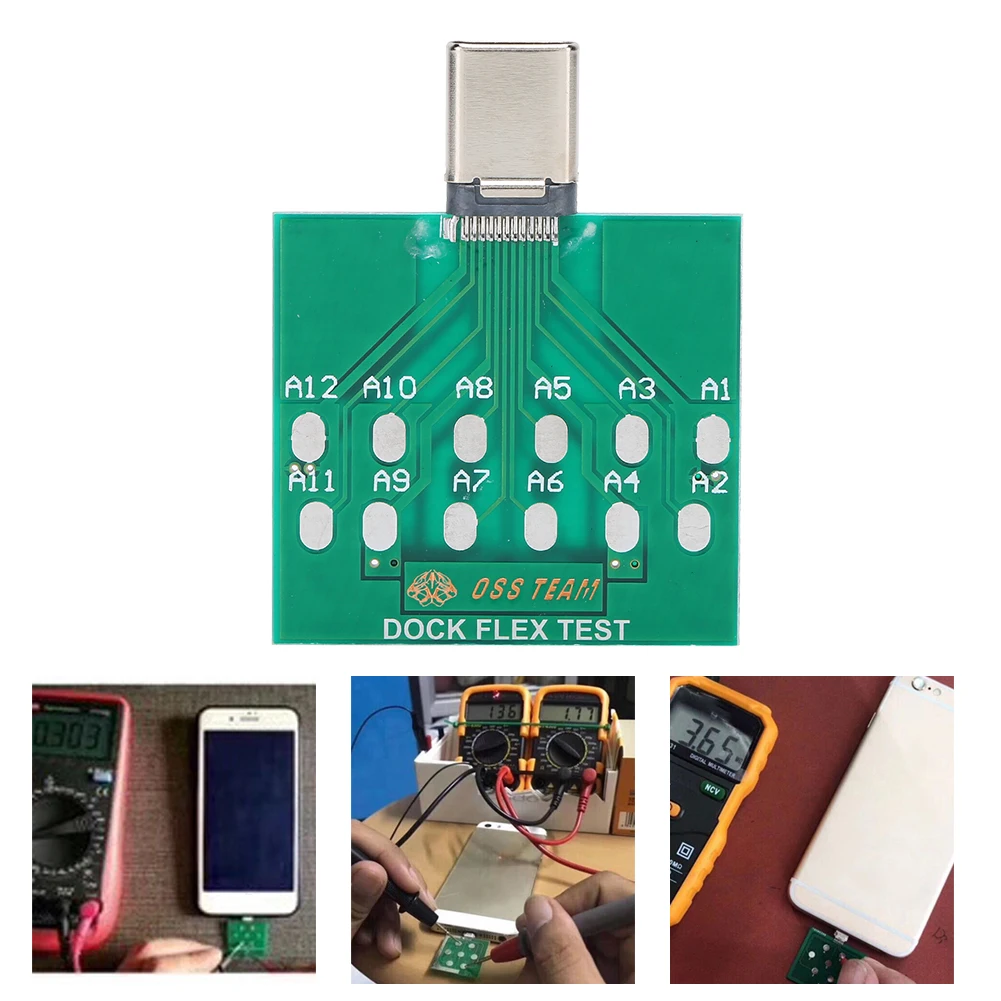 قفص الاتهام اختبار مجلس USB 5 دبوس بطارية شحن الطاقة ميناء سهلة اختبار إصلاح لنظام أندرويد نوع C الهاتف حوض اختبار البطارية #3