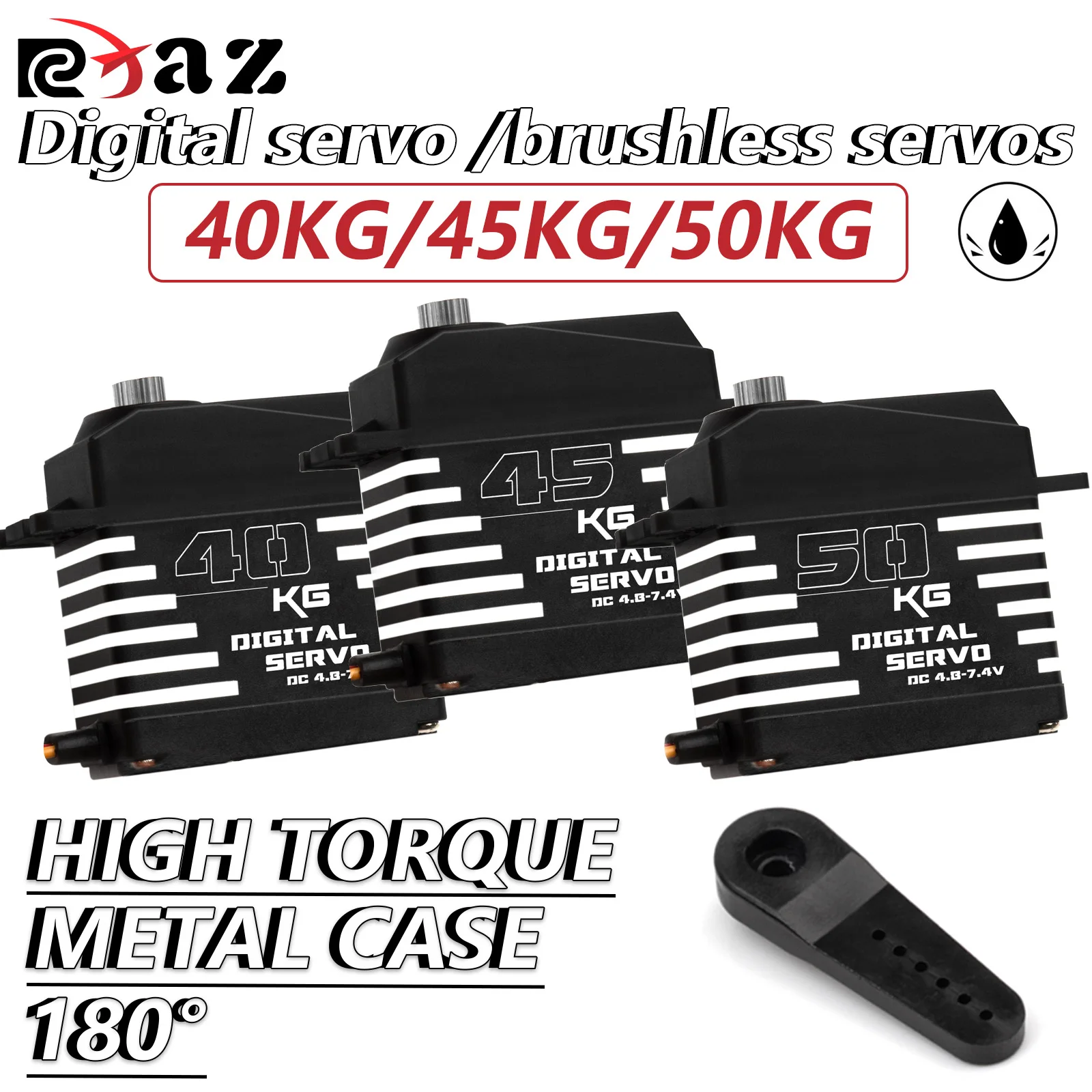 

RCXAZ RC сервопривод 40 кг/45 кг/50 кг металлический водонепроницаемый бесщеточный серводвигатель серводвигатель для сервопривода RC автомобиль Traxxas лодка робот самолет