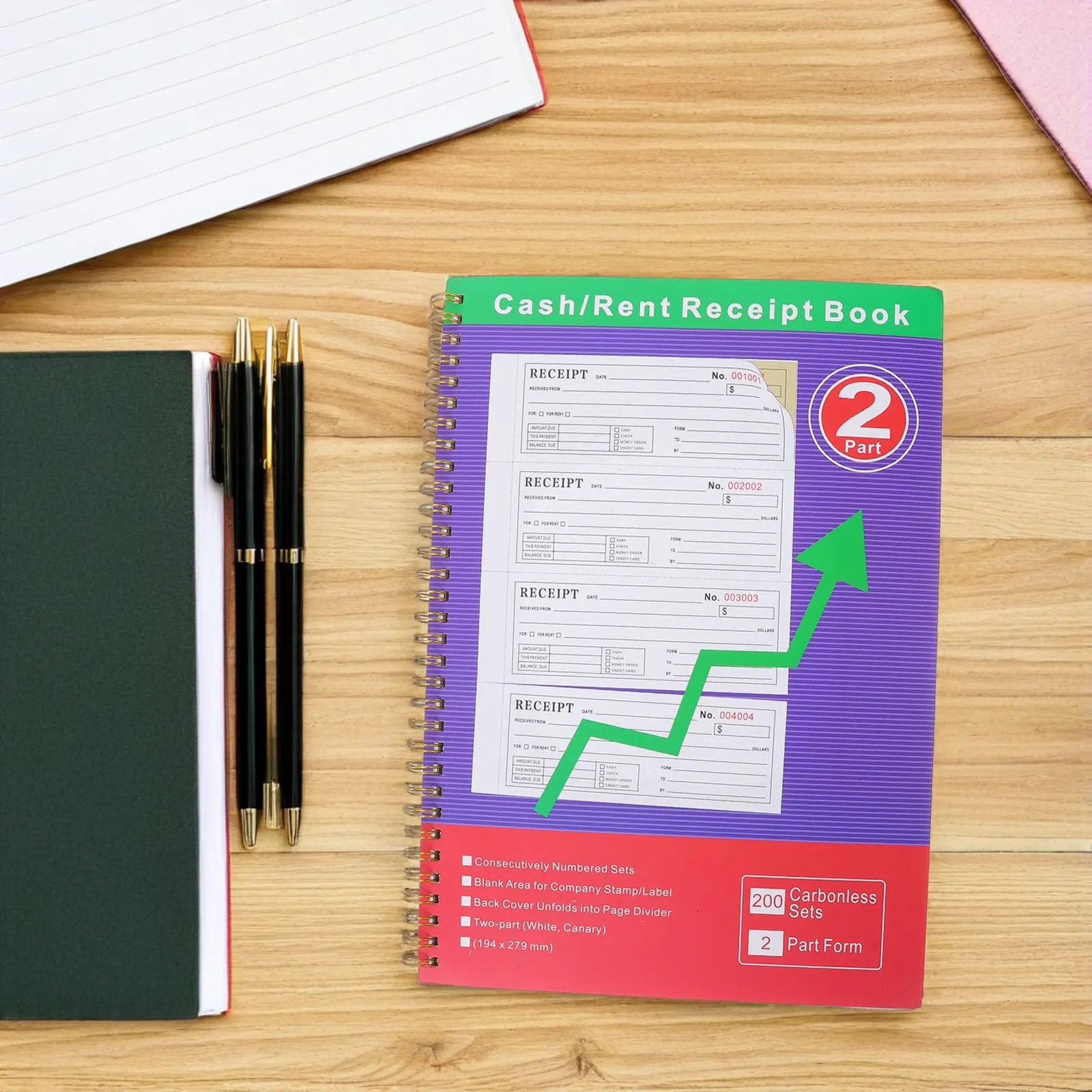 

200Sets Business Receipt Book All Purpose Invoice Book Small Business Supplies Order Management Organizer Cash Rent Payment