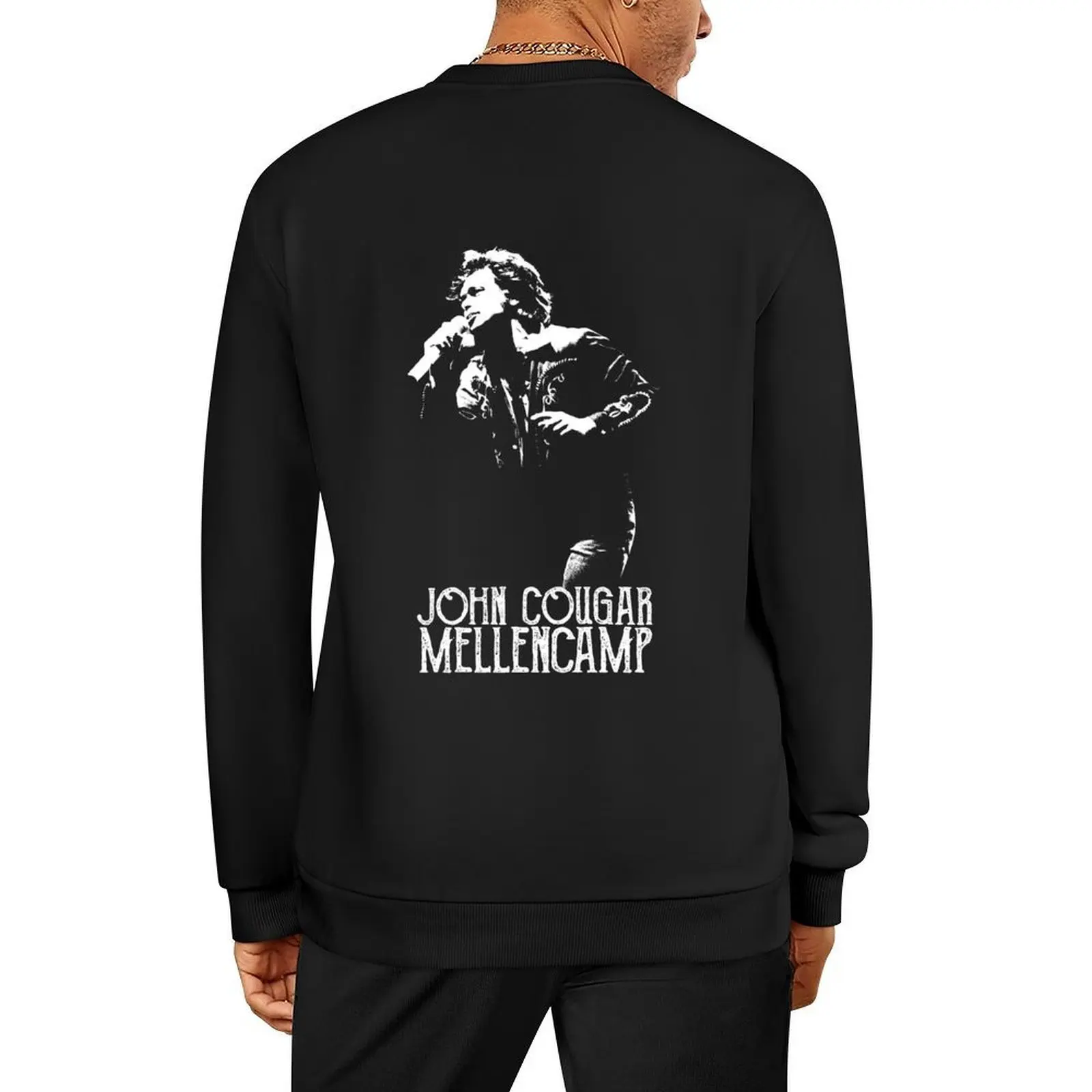 

John Cougar - The White Stencil Pullover korean autumn clothes mens designer clothes japanese style men's winter sweater hoody