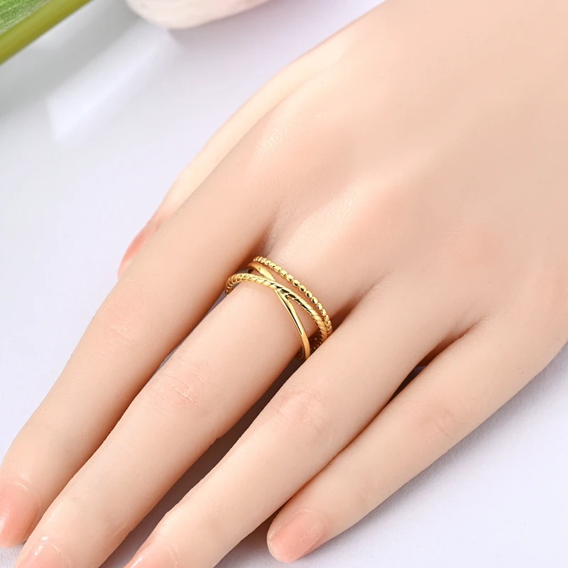 sparkling 925 Sterling Silver Gold Fried Dough Twists Woven Wide Ring Couple Date Confession Gift Jewelry
