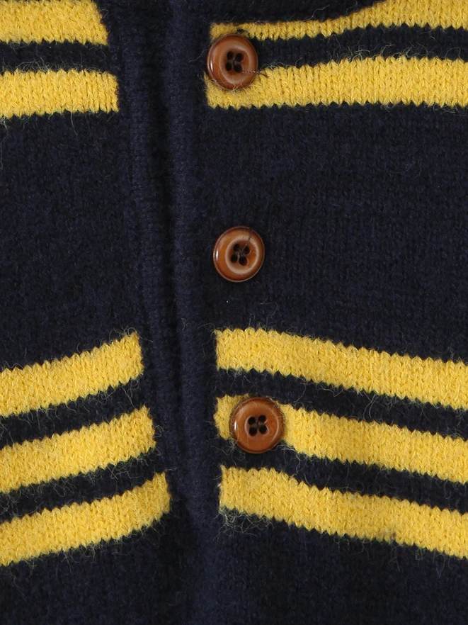 Retro American College Sle Gestreepte Lazy Faionable Knitwear Casual losse Koreaanse Sle Sweater Turn-down kraag Warmte