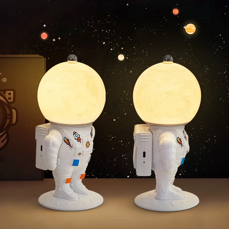 Nice Creative Astronaut Moon Night Lights Rechargeable Table Lamps Children's Room Decoration