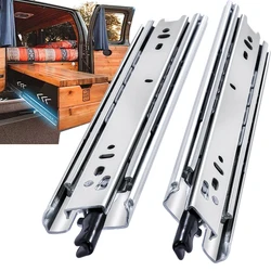 1 Pair 150 Lb Heavy Duty Locking Drawer Slides Full Extension Ball Bearing Rail with Lock Side Mount Cabinet RV Tool Box Runner