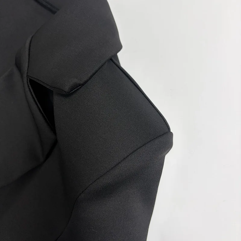 Neu eingetroffen: Elegantes Blazerkleid in Uni-Farbe mit tiefem V-Ausschnitt und tailliertem Schnitt für Damen – Detail 13