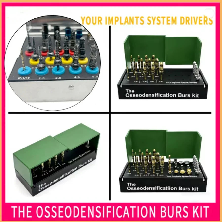 Dental Osseodensification Burs Implant Drivers Kit For Dental Implant Surgery Maxillary Sinus Lift with Diamond Coated Drill Bur