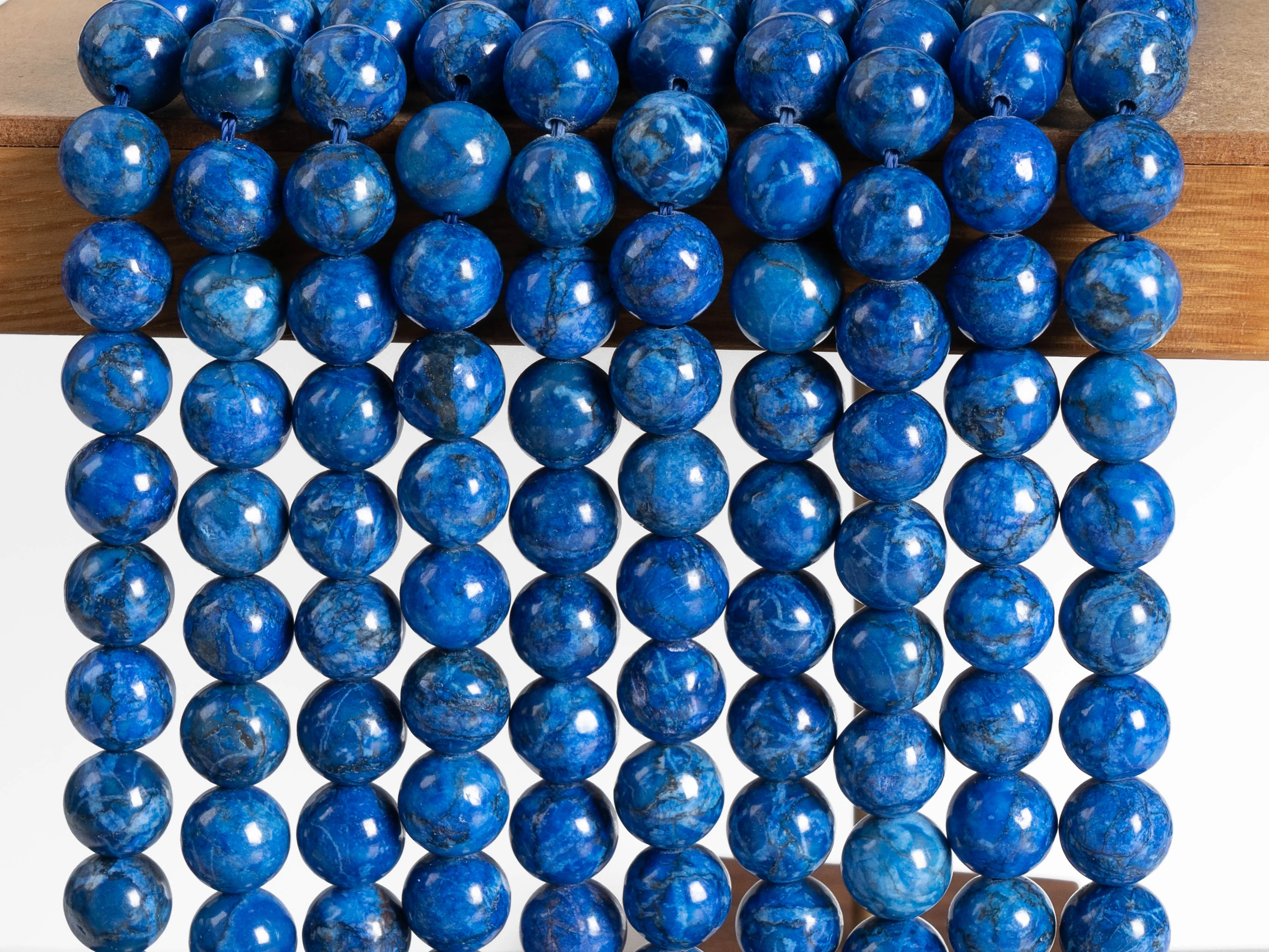 Denim Azul Magnesita Turquesa Beads, Genuine Gemstone Natural, Rodada Loose Beads, Fazer Jóias, Grau AAA, 6mm, 8mm, 10mm, 12mm