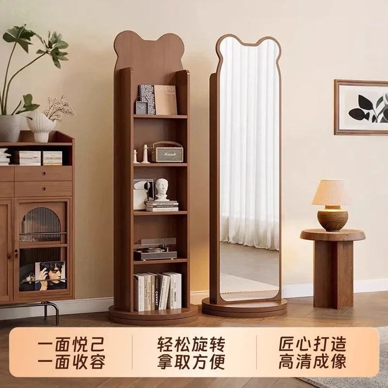 Floor Newspaper bookshelf Integrated Storage fitting mirror