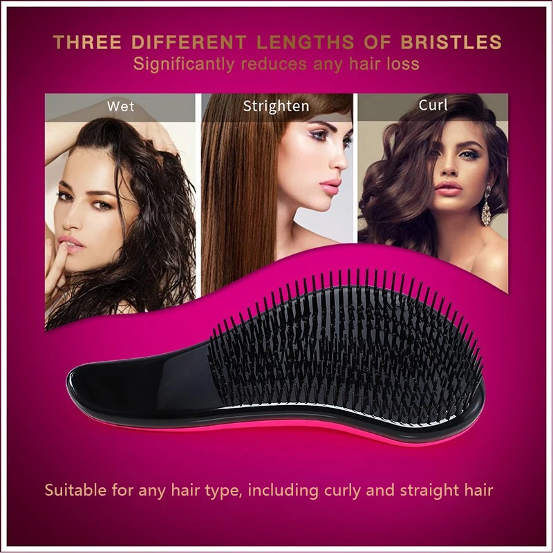 CALIYI Mango Smooth Hair Comb Brush TT Comb Professional Massage Brush Paddle Detangling Brush for Wet Dry Curly Thick Hair