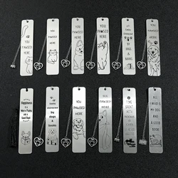 1pc Cute Cat Dog Club Stainless Steel Bookmarks Creative Metal Bookmarks for Dog and Cat Lovers Book Fans Bookworms Readers