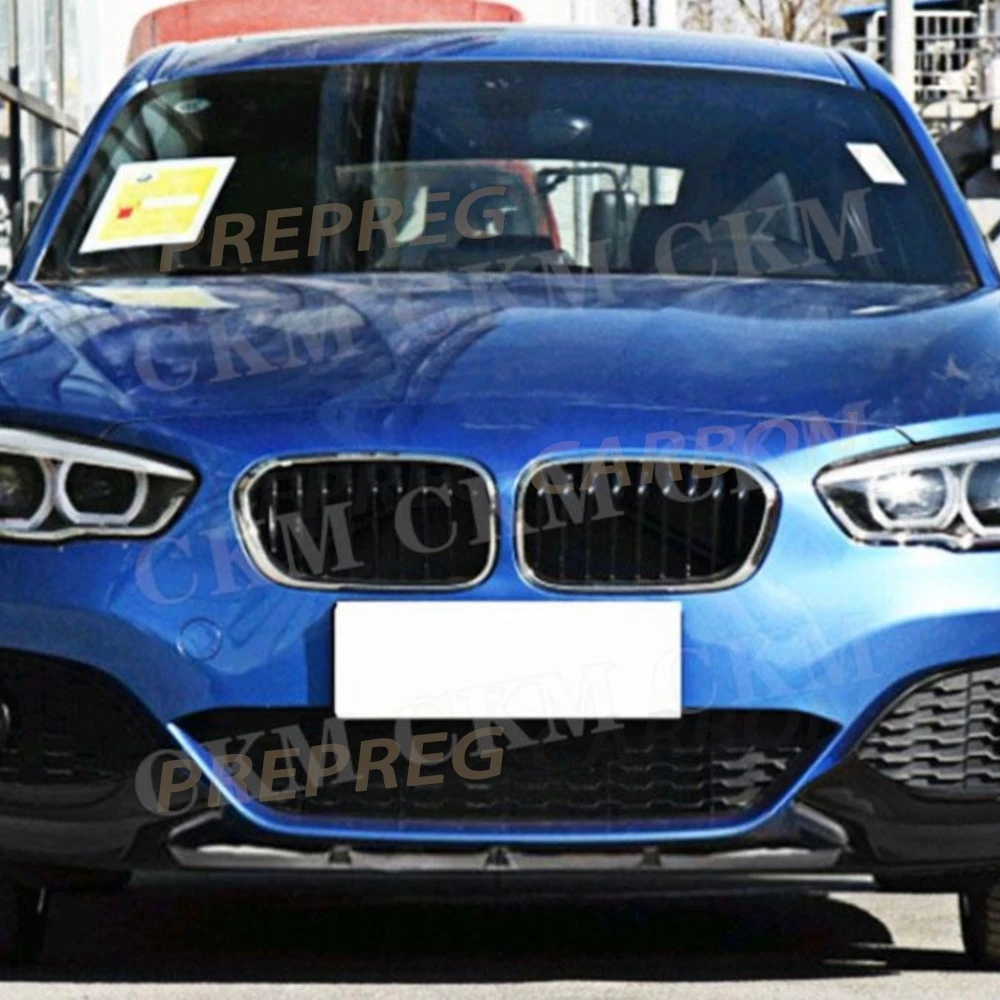 

Глянцевый черный спойлер-сплиттер (накладка) на передний бампер из ABS-пластика для BMW 1 серии F20 M Sport 2017-2019, карбоновый дизайн