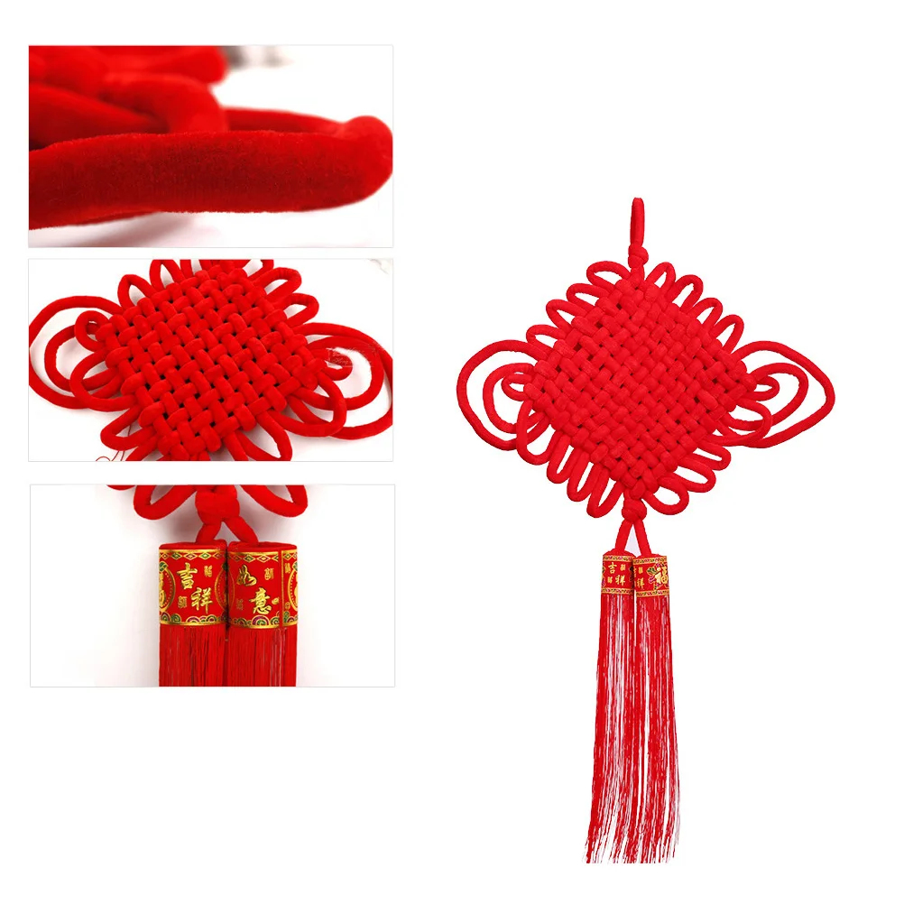 Pendentif à nœud chinois, décoration de Festival, pendentifs porte-bonheur, serviette en papier, ornement rouge