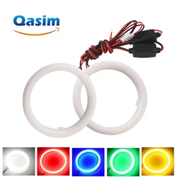 2pcs COB Angel Eyes 9-30V With Cover Halo Rings Cotton Lights For LED Car Motorcycle Headlights Fog Lamps Angel Eyes Halo Ring