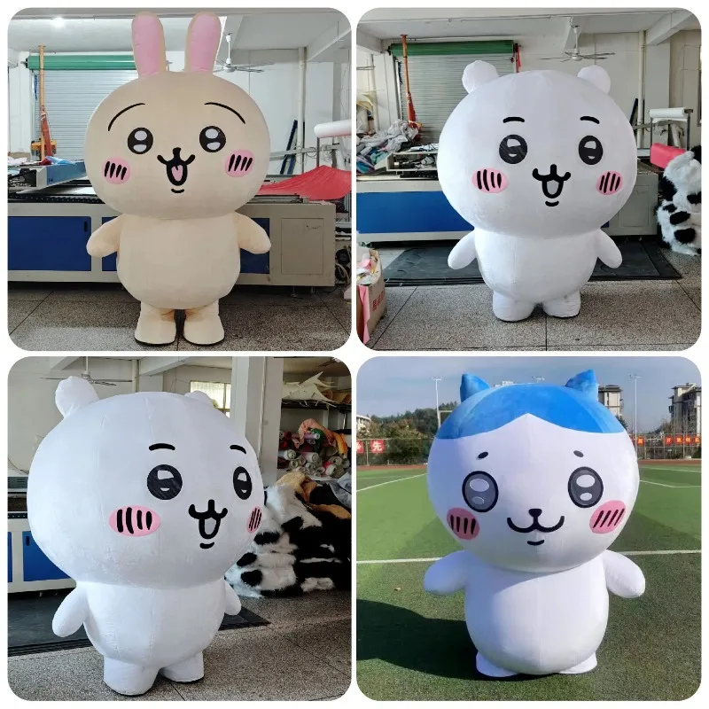 미니소 대형 플러시 인플레이터블 하치와레 우사기 마스코트 코스튬 치이카와 블로우 업 의상 할로윈 크리스마스 파티 소품