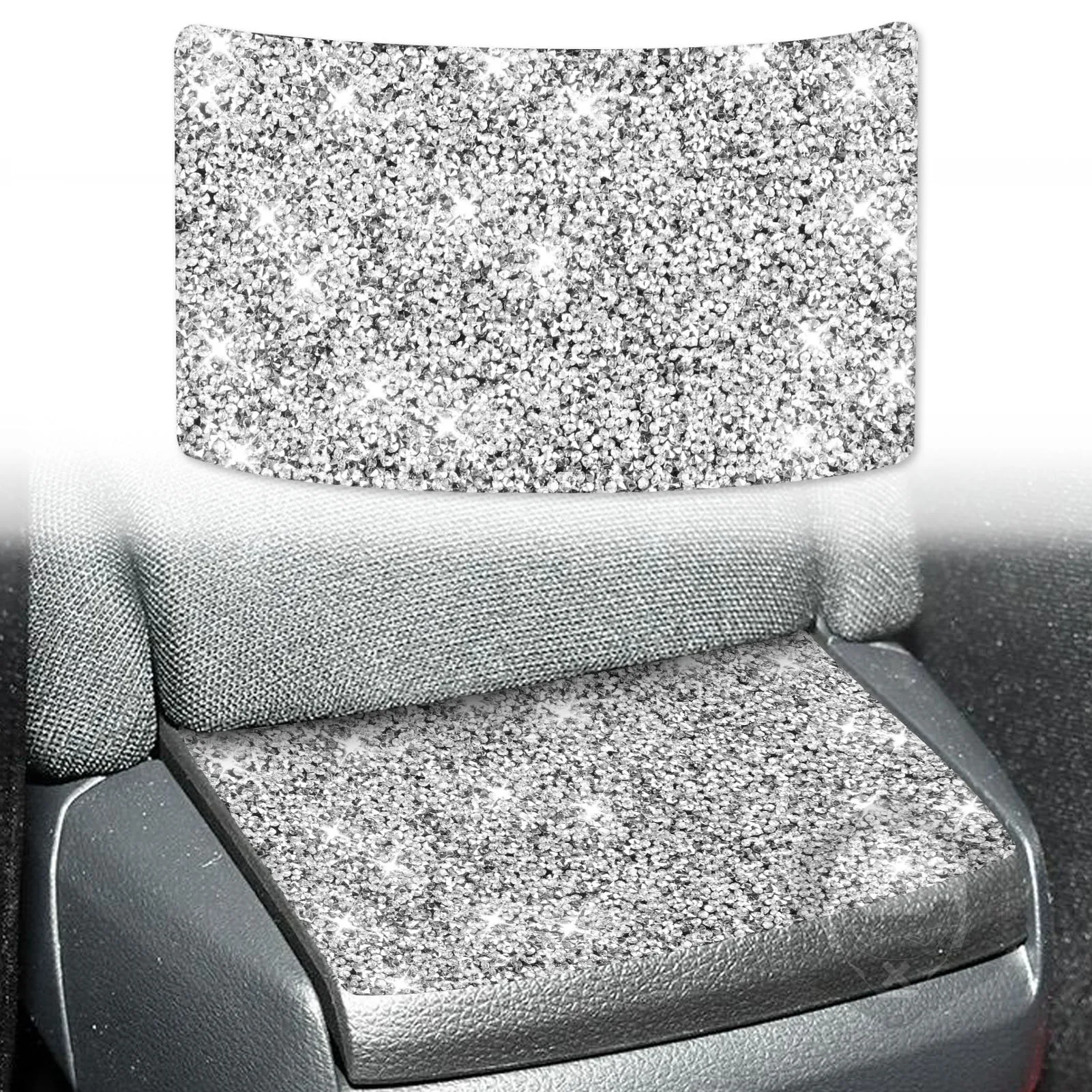 

Fit For Honda Civic 2016-2019 Rear Seat Container Box Cover panel decorative sticker Diamond sticker