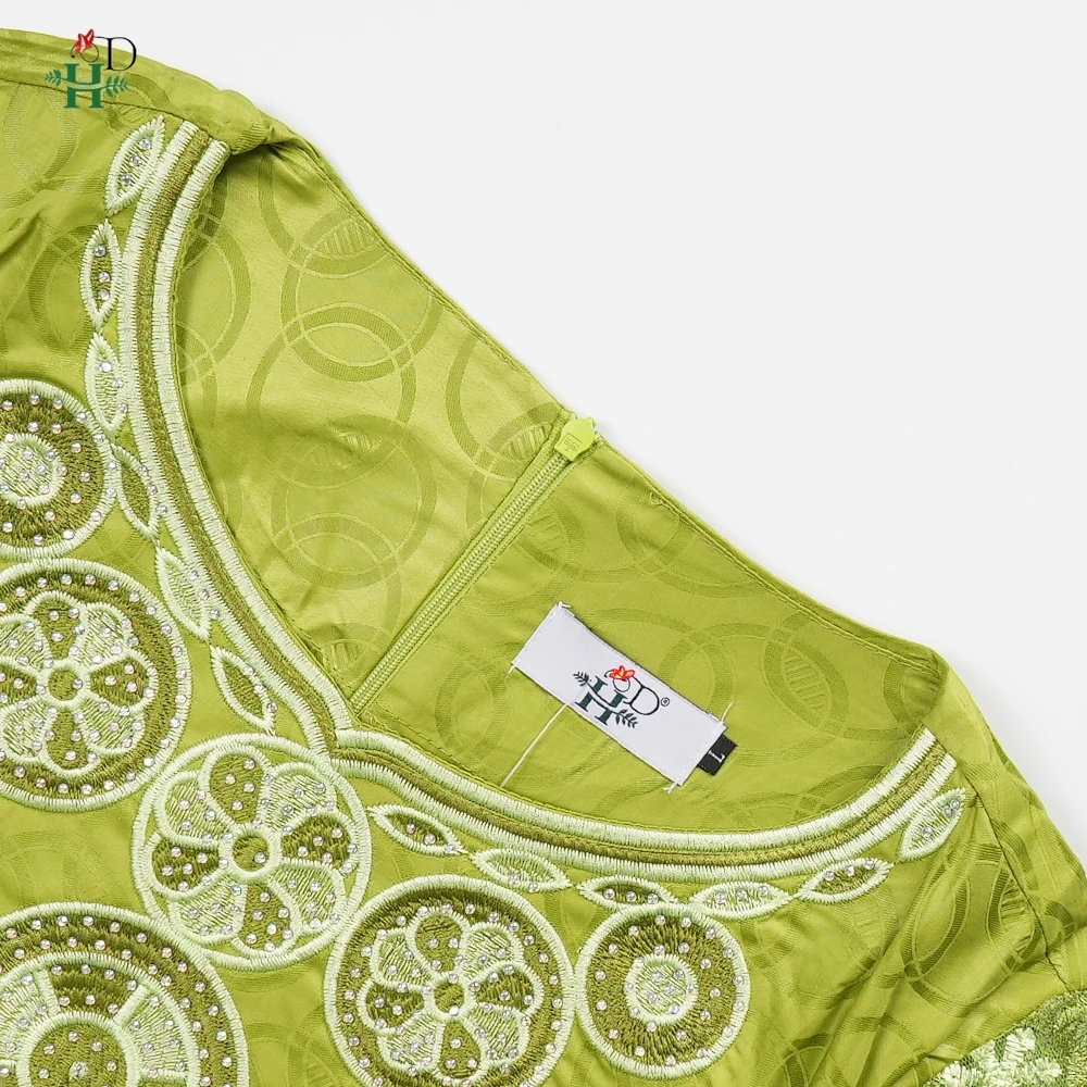 فساتين أفريقية للمرأة فساتين تقليدية فستان تركيا عباية مطرزة باللون الأخضر بازان الثراء ملابس أفريقية أنيقة فستان الحفلات #6