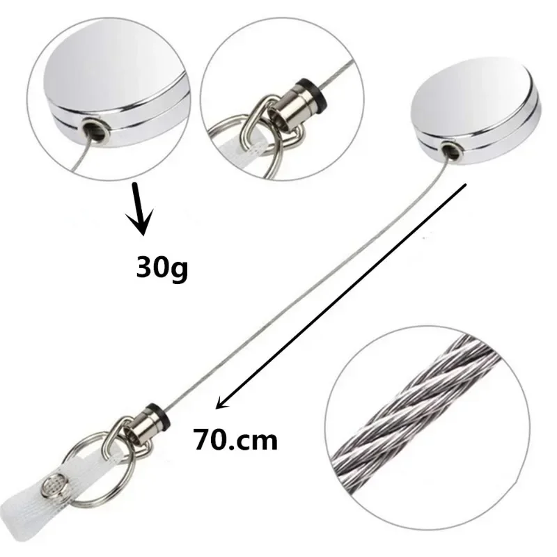 1-5pcs Card Sets Belt Key Ring Metal Retractable Pull Badge Reel ID Lanyard Name Tag Card Badge Holder Reels Recoil Chain Clips