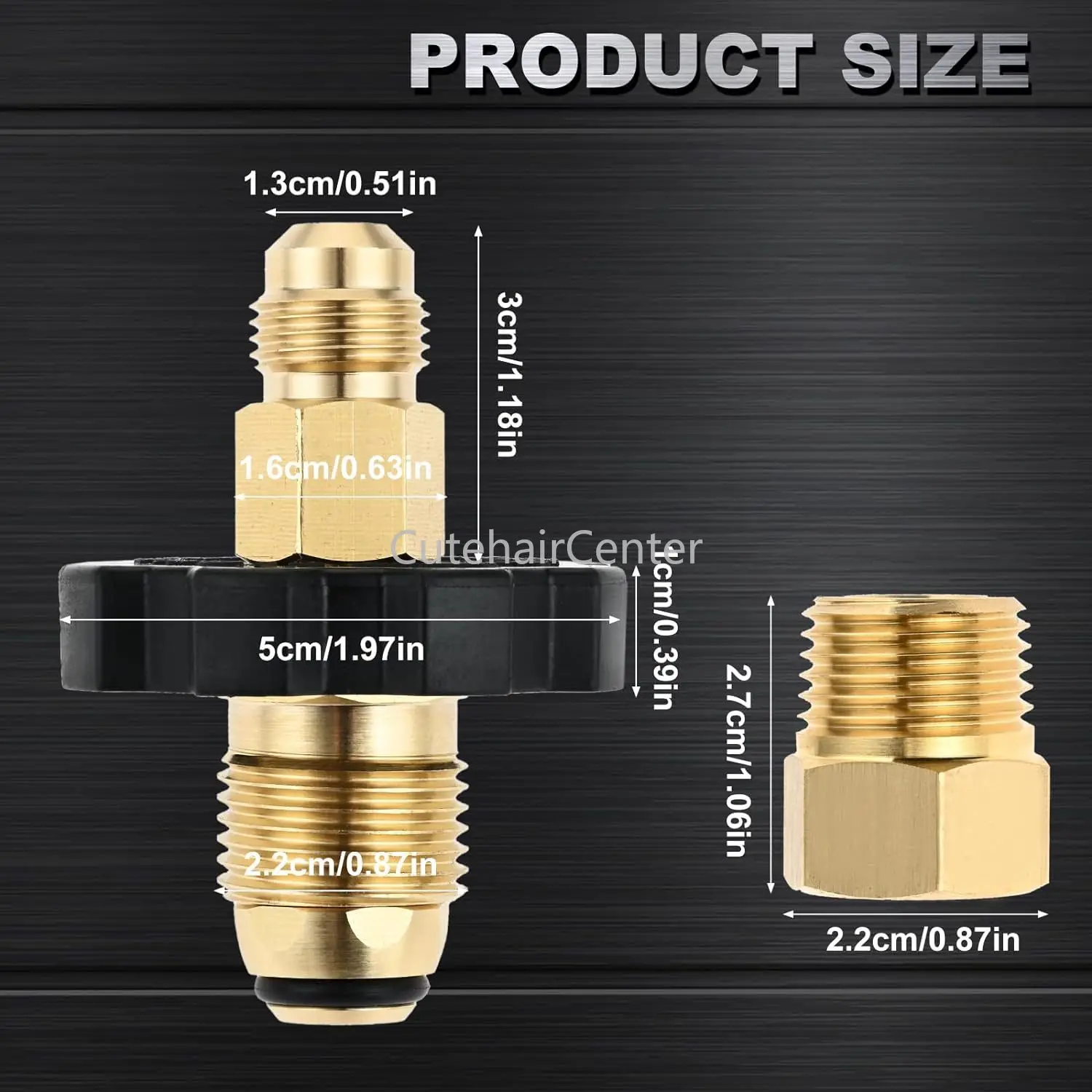 Soft Nose POL Propane Gas Tank Adapter Plug Brass Valve Full Flow 3/8\