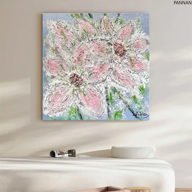 Vento crema decorazione del soggiorno sfondo appeso a parete pittura pura pittura a olio dipinta a mano decorazione artistica di fascia alta