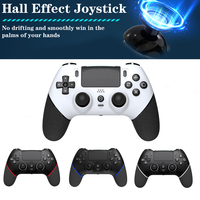 Gaming Controller Macros Bluetooth-Compatible Console Controller Dual Vibration Hall Effect Joystick for PS4/PS4 Pro/PS4 Slim/PC