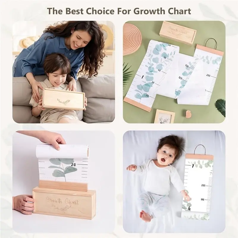 Growth Chart For Wall 7 Ft Height Chart With Keepsake Box & Hook Waterproof Canvas Measure Wall Ruler Removable-LICG