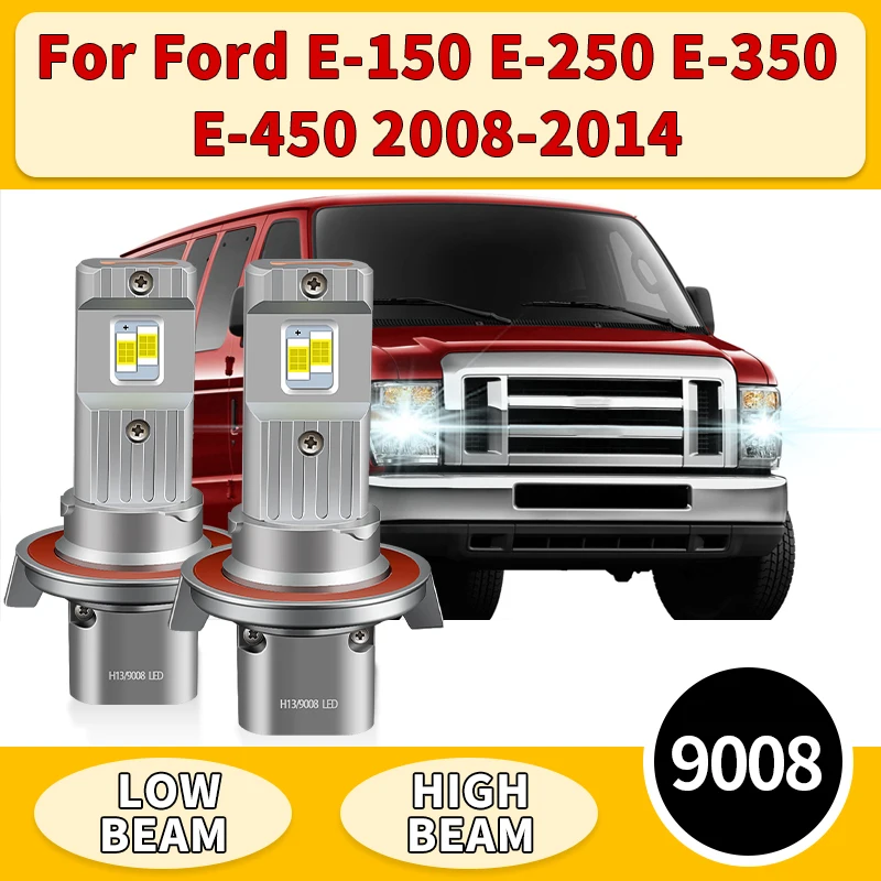 

2PCS 60W 9008 LED Canbus No Error Turbo Headlight Bulb H13 LED Hi/Lo Beam Head Lamp White For Ford E-150 E-250 E-350 E-450 08-14