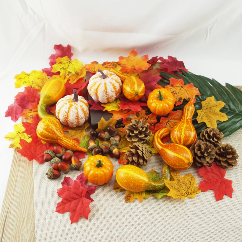 

Artificial Acorns Maple Leaf Pumpkins Decor Autumn Home naments Halloween Party Christmas Wedding Garden Display Simulated