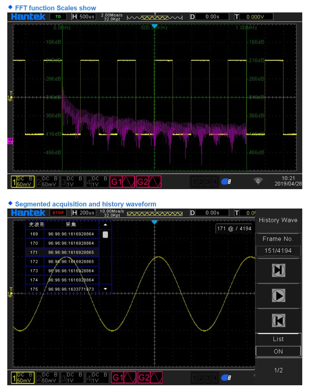4-channels 400,000wfm/s Digital Oscilloscope DPO6104B DPO6204B / DPO6104C DPO620
