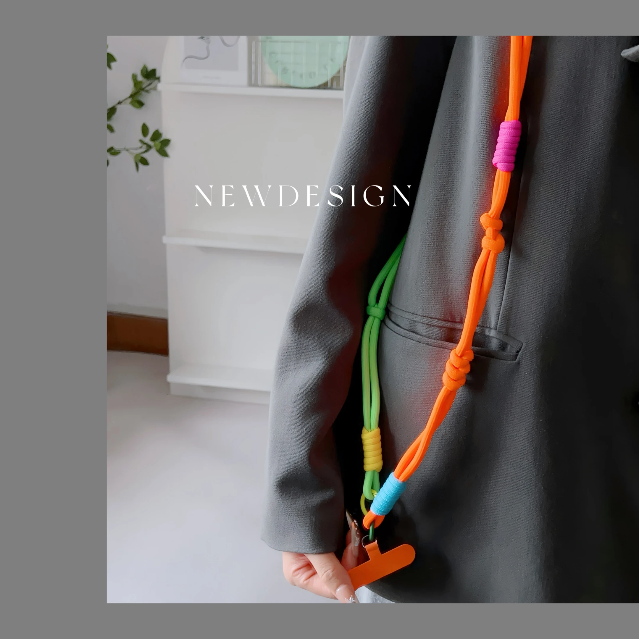 

Lanyard Cross-body Shoulder Straps Keychain Adjustable Korea Few Node Rope with Replacement Patch for Mobile Phone Accessories