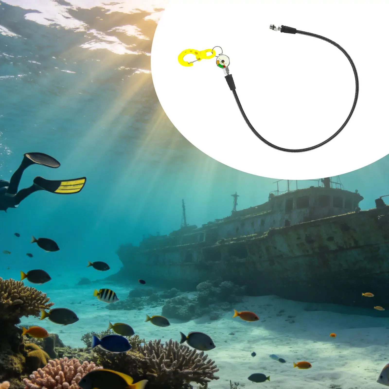 

Поворотный манометр для дайвинга с люминесцентным циферблатом из углеродного волокна, аксессуары для дайвинга, для жилетов BCD и регуляторов плавучести