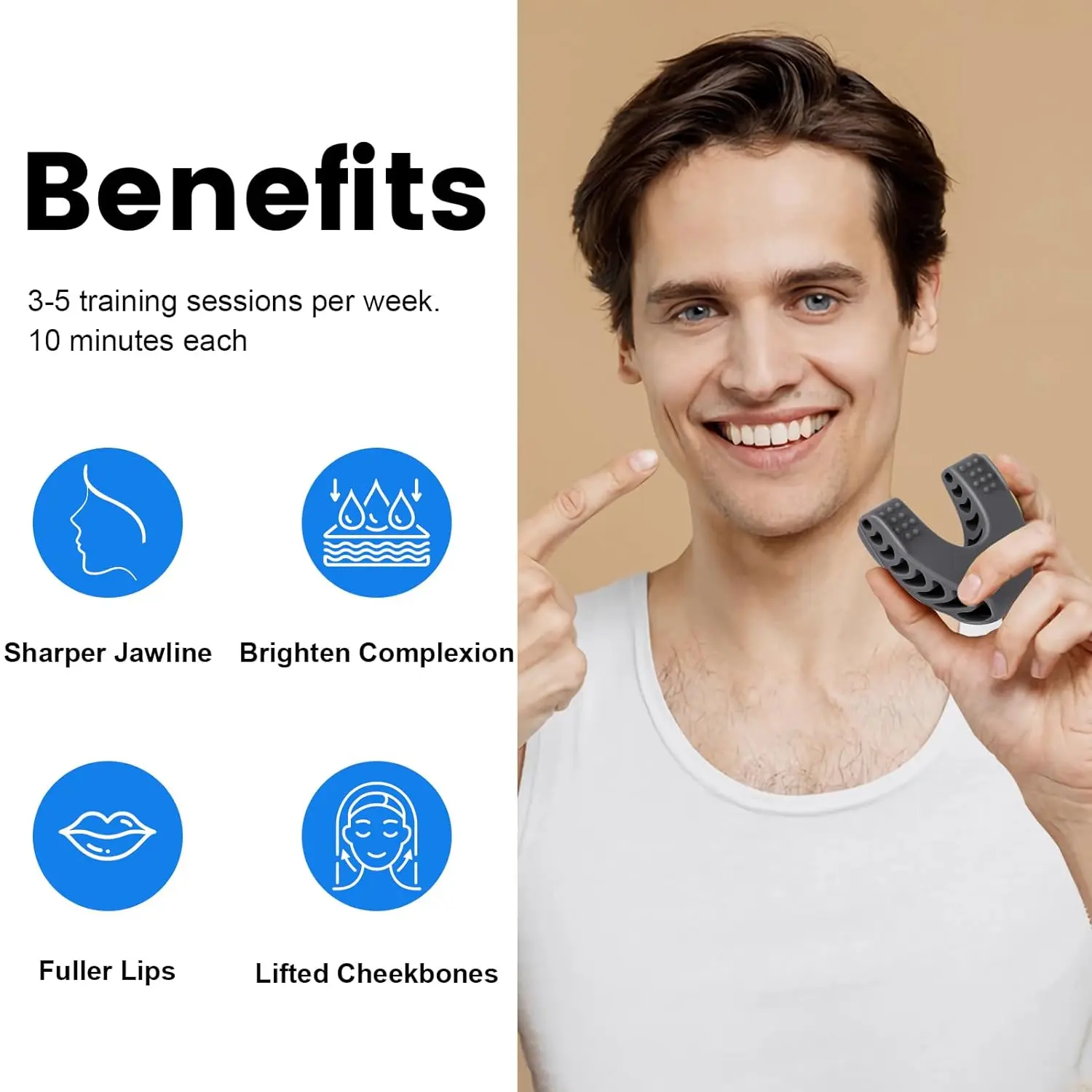 Jaw Exerciser for Men & Women, 3 Resistance Levels Silicone Jawline Exerciser for Beginner, Intermediate & Advanced Users