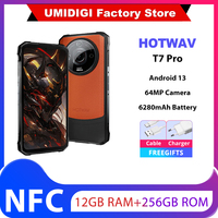 HOTWAV T7 Pro 12(6+6)GB 256GB Rugged 6.6'' FHD+ 2K 6280mAh 64MP Camera Android 13 Face Unlock NFC Global Version