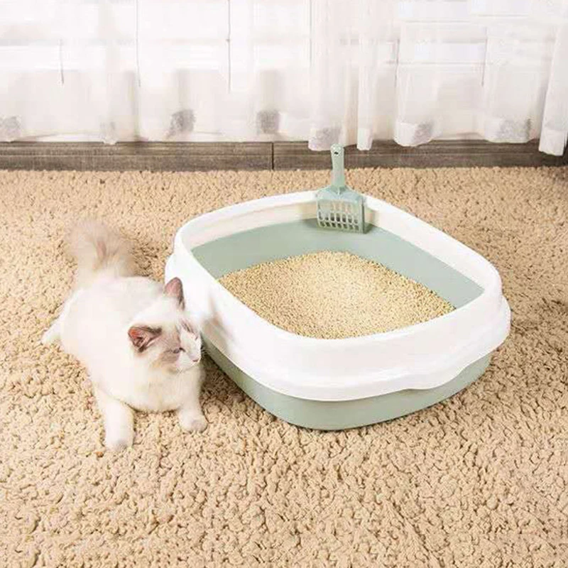 Semi-enclosed Cat Litter Basin Removable Pussy Sandbox Easy To Clean Pet Toilet Supplies Splash-proof Kitten Tray Washing Bath