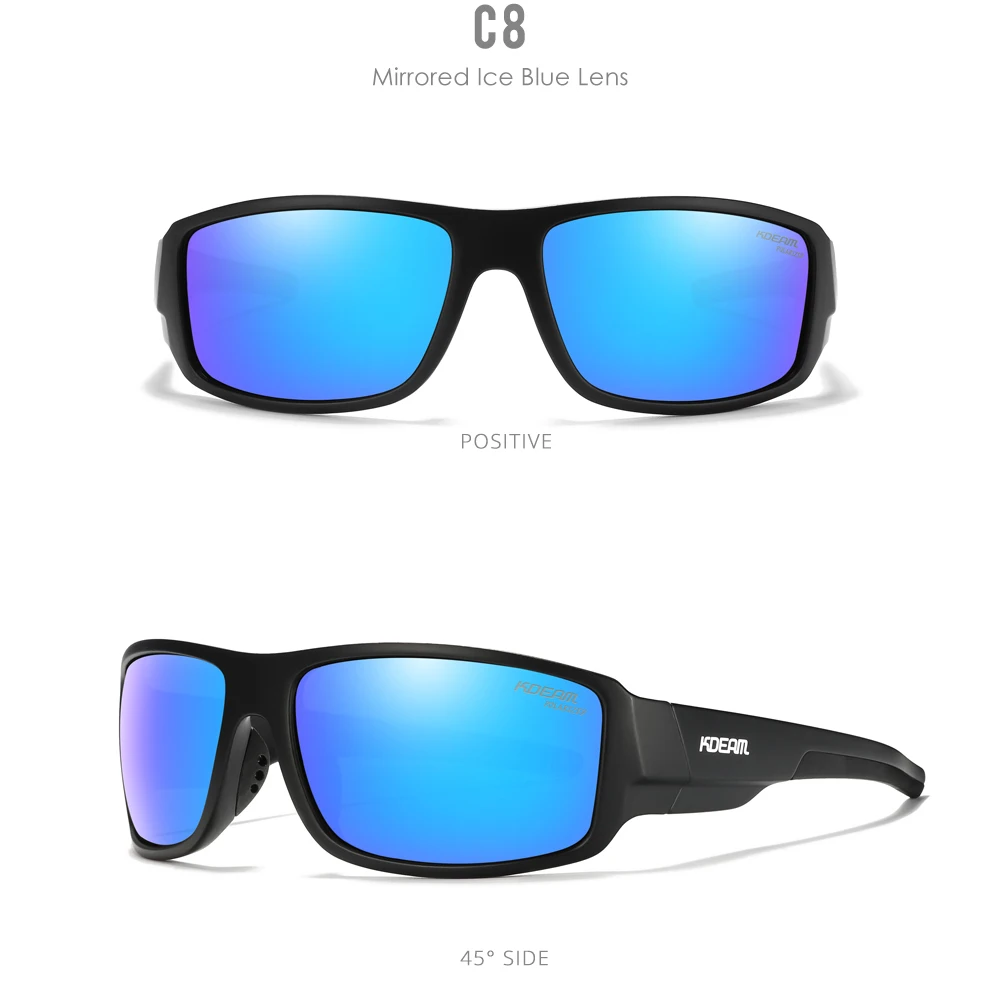 KDEAM Leistung Polarisierte Sonnenbrille Für Männer Druck Muster Design Rahmen Gläser Durchlässigkeit Cat.3 männer Sport Brille – Detail 30