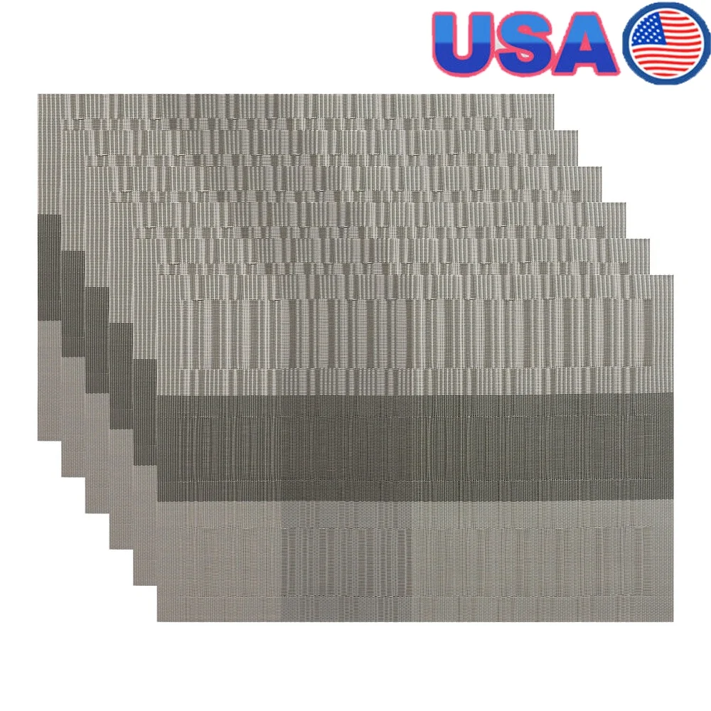 

Set of 6 Heat Resistant PVC Placemats Non Slip Stain Resistant Table Mats Indoor Outdoor Dining Parties Events