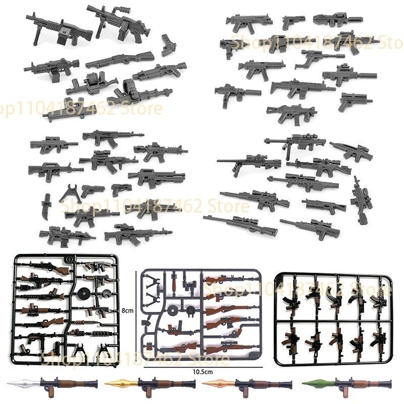 Military Soldiers Figure Weapons Building Blocks Machine Gun AK Rifle Rocket Launcher Equipment Accessory Mini Bricks Toys Gifts