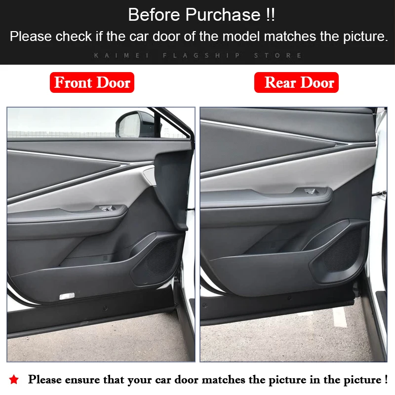 For Toyota BZ5 2025 Carbon Fiber PU Leather Material Door Anti Kick Pad Anti Scratch and Step Protection Film Decor Accessories