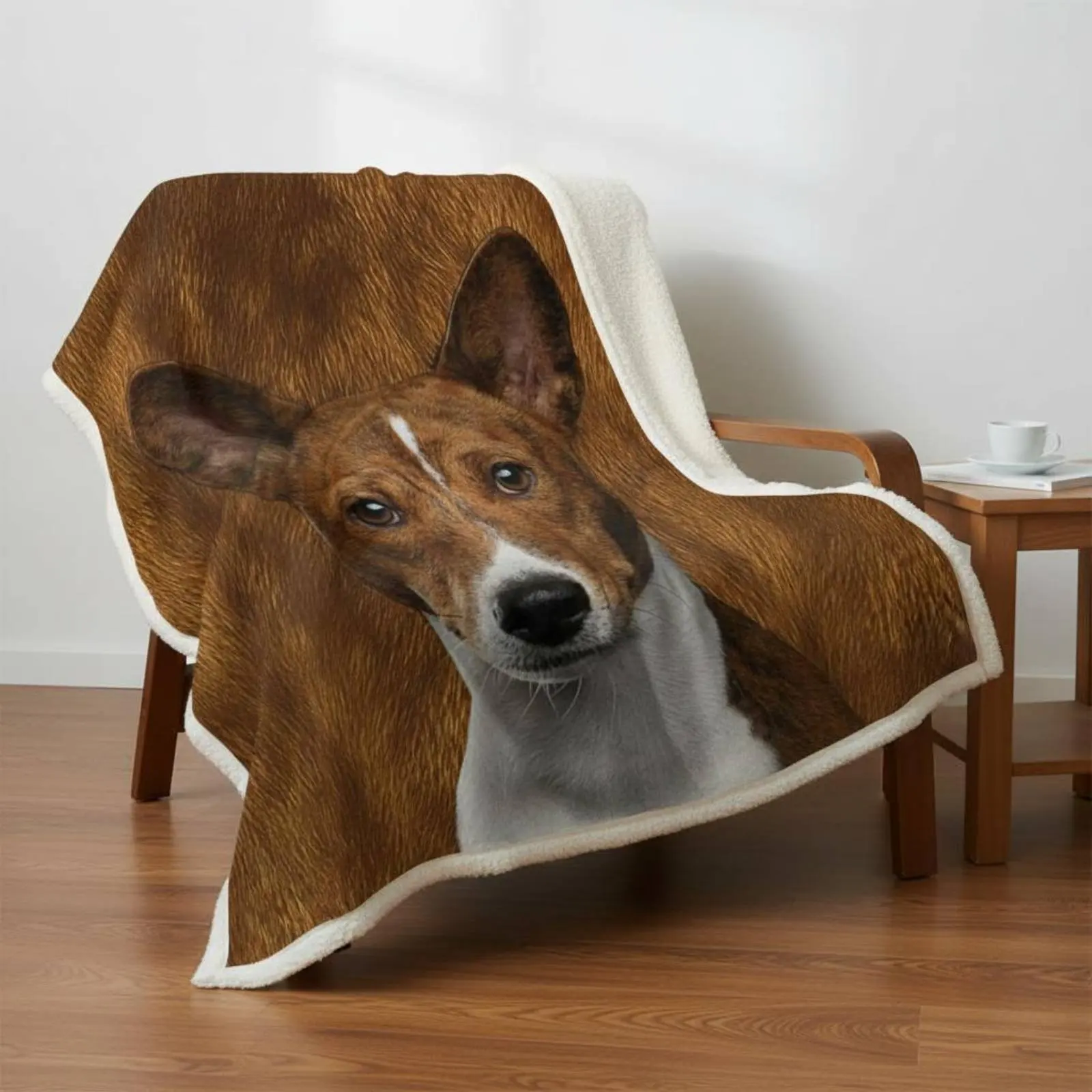 Dog Print Blanket Warm Dog Print Throw Soft Fleece Throw Colorfast Resistant Flannel Sherpa Blanket Anti-Static for Office view 6