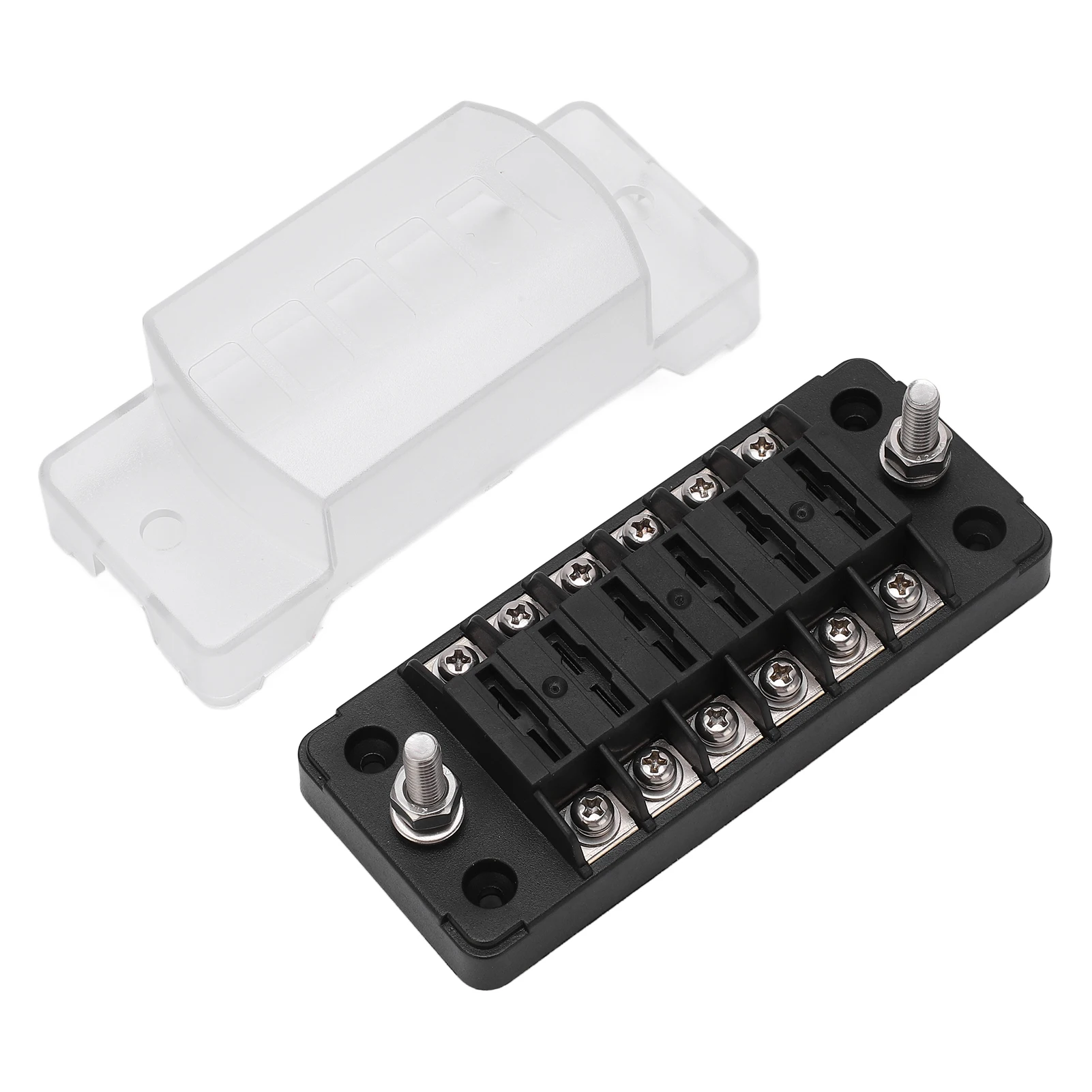 Blade  Block 6 Way Waterproof Protective Transparent Cover PC  Holder for 12V 24V Car Ship 6 Way Blade  Box  Box