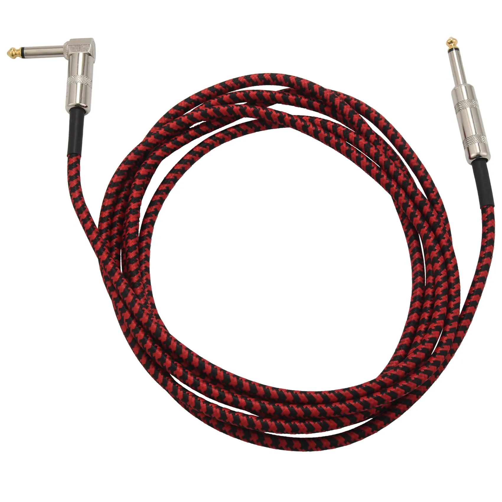 3 Meters Guitar Cable Audio Male to Male Cable Wire Cord Knitting 6.35mm Straight Plug for Electric Acoustic Guitar Bass