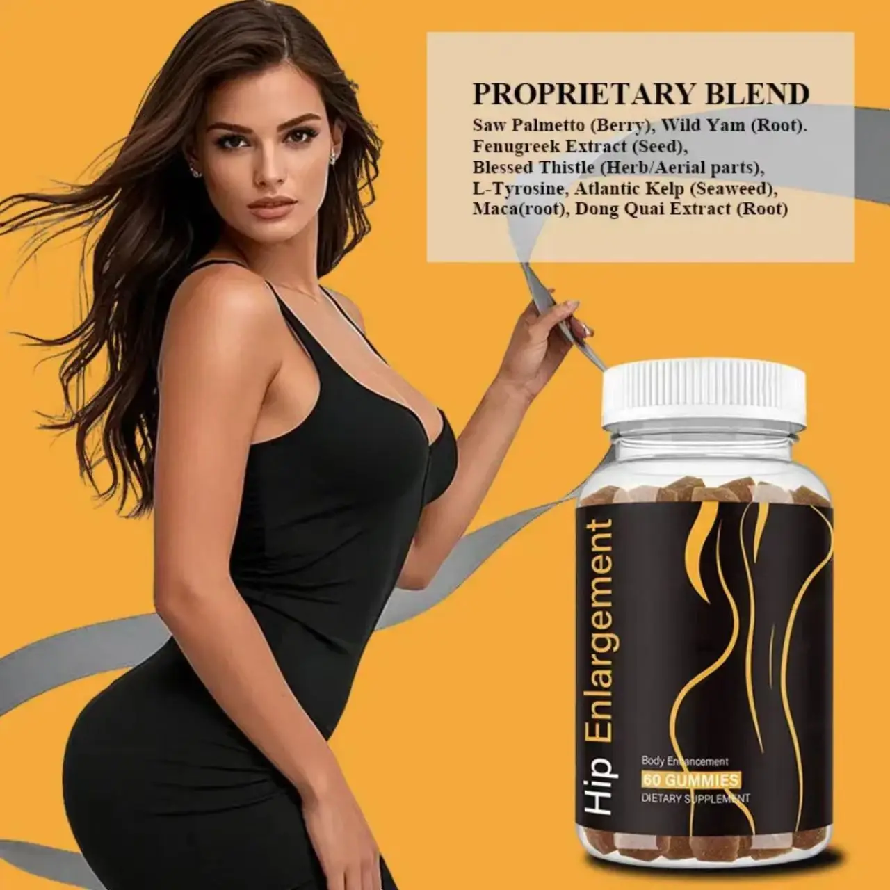 

Popular African Women's Buttock Boosting Gummies, Buttock Lifting Square Gummies