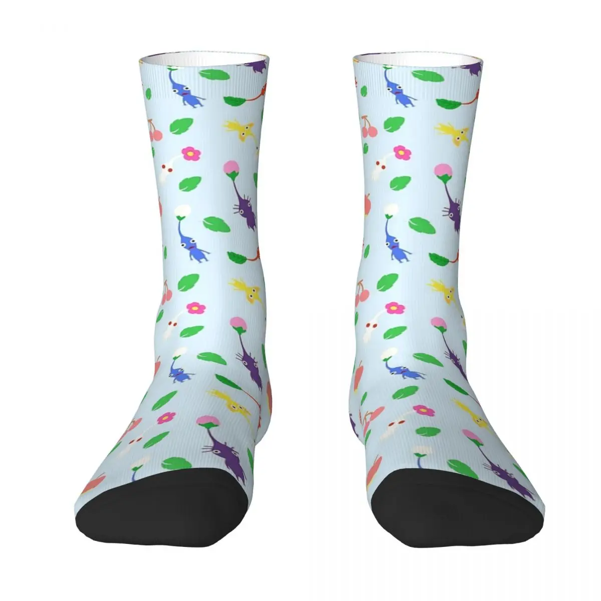 

Cute Pikmin Pattern Blue Socks Harajuku High Quality Stockings All Season Long Socks Accessories for Man Woman Birthday Present
