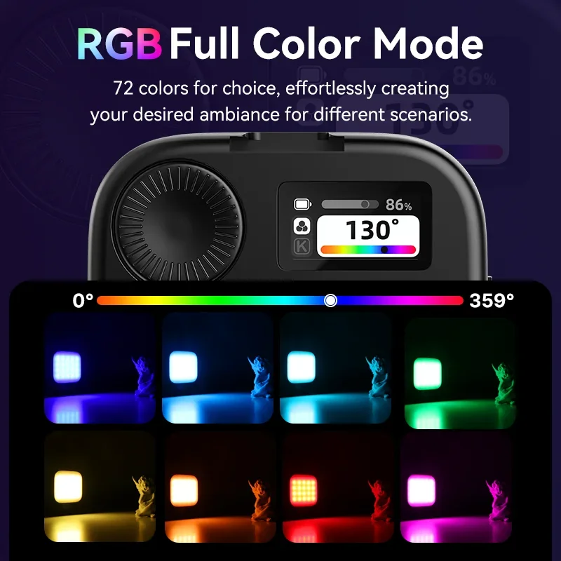 Ulanzi U60 RGB lampa wideo 2500-9000K ct pełnokolorowa dwukolorowa ściemnialna fotografia wypełnia lekki aparat transmisję na żywo