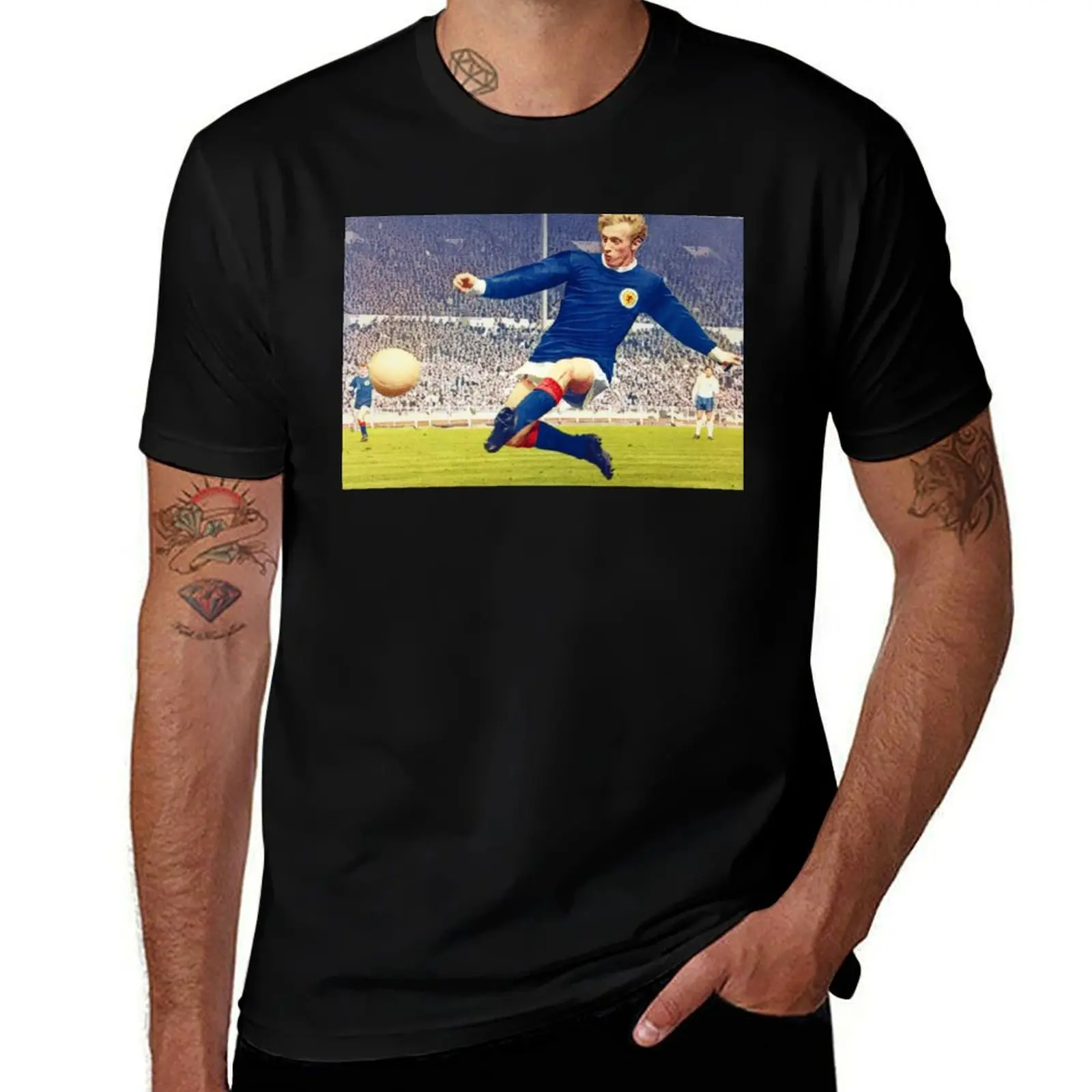 Denis Law Scotland Legend T-Shirt Soft Basic Cotton Short Sleeve Tee T-Shirt