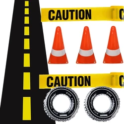 Construction Birthday Party Supplies Plastic Traffic Cones and Caution Tape Safety Road Parking Construction Cones Decoration