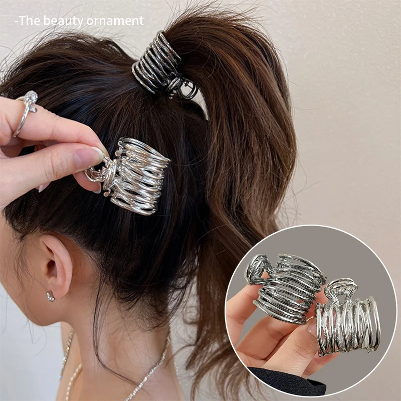 New Metal Hair Claw Girls Clamps Korean Girl High Ponytail Clip Fixed Hairpin Claw Clip Advanced Sense Hair accessories Headwear