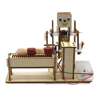 BBQ Robot DIY Creative Handmade Wooden Board Assembly Toy Technology Small Production Teaching Aids