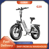 GUNAI G20 Electric Bike, 500W Motor 48V 15Ah Battery, 20*4.0' Fat Tire Ebike, 35km/h Max Speed, 120kg Max Load, Dual Disc Brakes